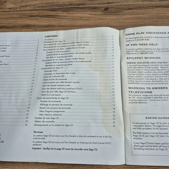 Sega Users Guide /Manual - Picture 4 of 7